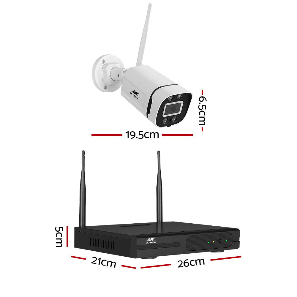 UL-tech Wireless CCTV Security System 8CH NVR 3MP 8 Square Cameras 1TB-1