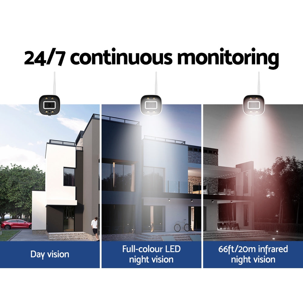 UL-tech Wireless CCTV Security System 8CH NVR 3MP 8 Square Cameras 1TB-3