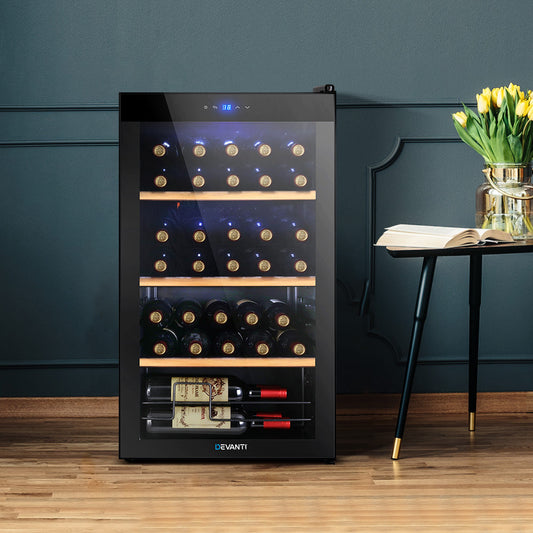 Devanti Wine Fridge Cooler 34 Bottles-0
