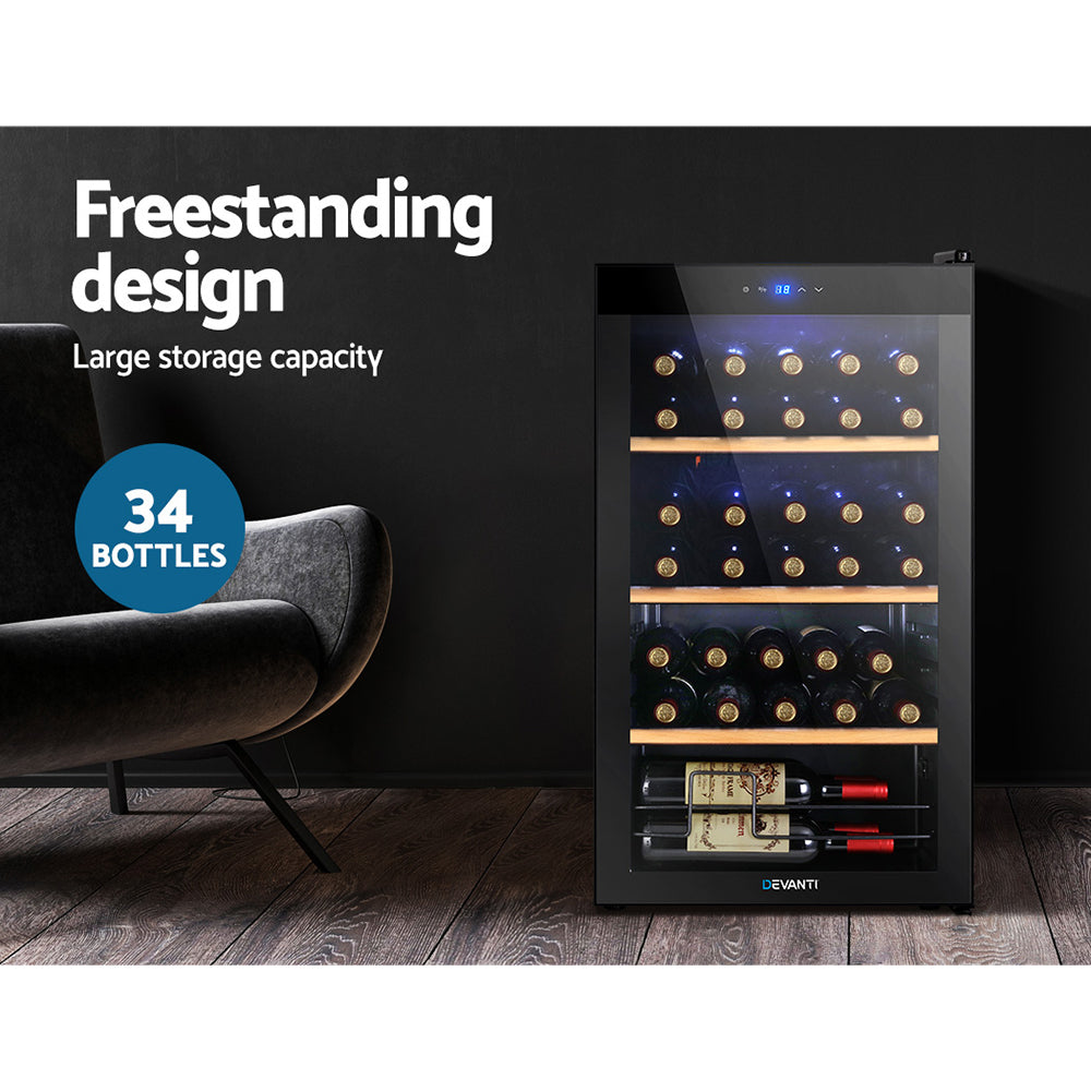 Devanti Wine Fridge Cooler 34 Bottles-3